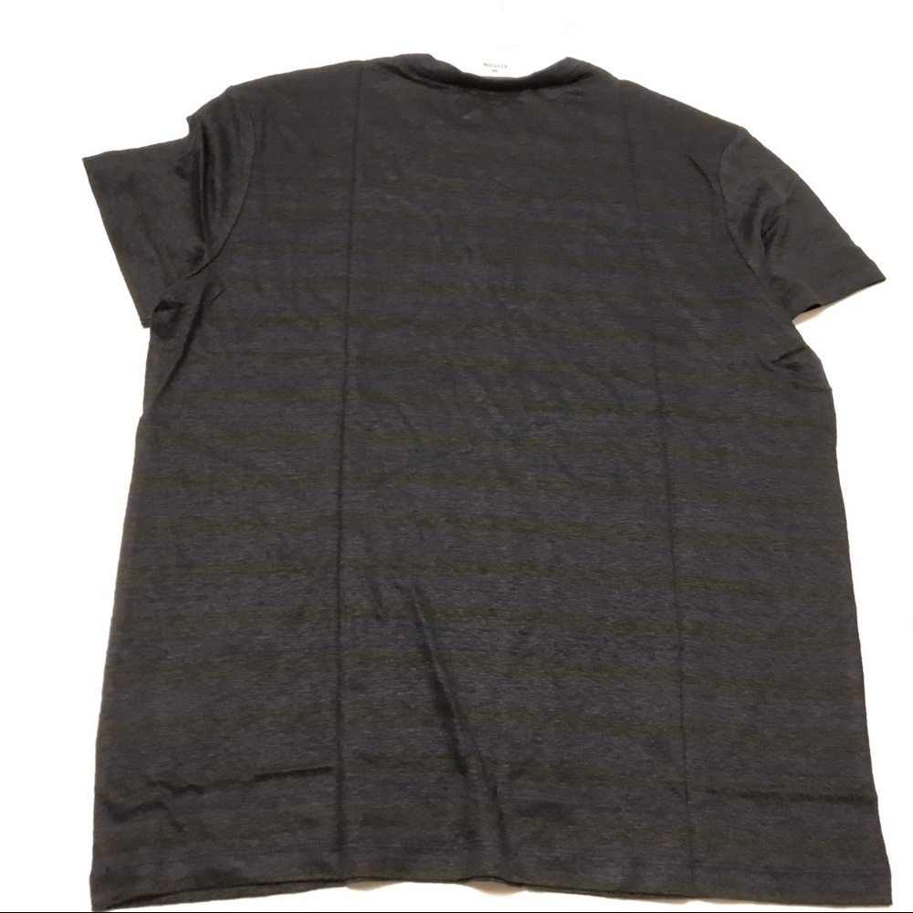 H & M Edition T-Shirt Mens L Black Blue Striped - Picture 4 of 5